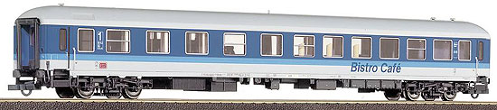 Passenger car 1st class in &quot;InterRegio&quot; livery with &quot;Bristro Café&quot;<br /><a href='images/pictures/Roco/45140.jpg' target='_blank'>Full size image</a>